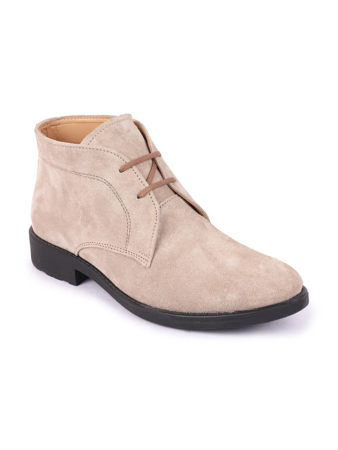 Men Cheeku Suede Leather High Ankle Lace Up Chukka Boots