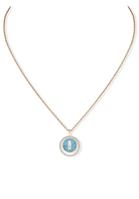 Messika Lucky Move PM 18KRG Turquoise Diamond Necklace