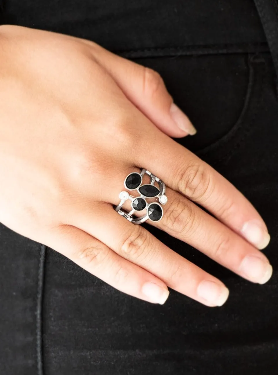 Metro Mingle Black Ring