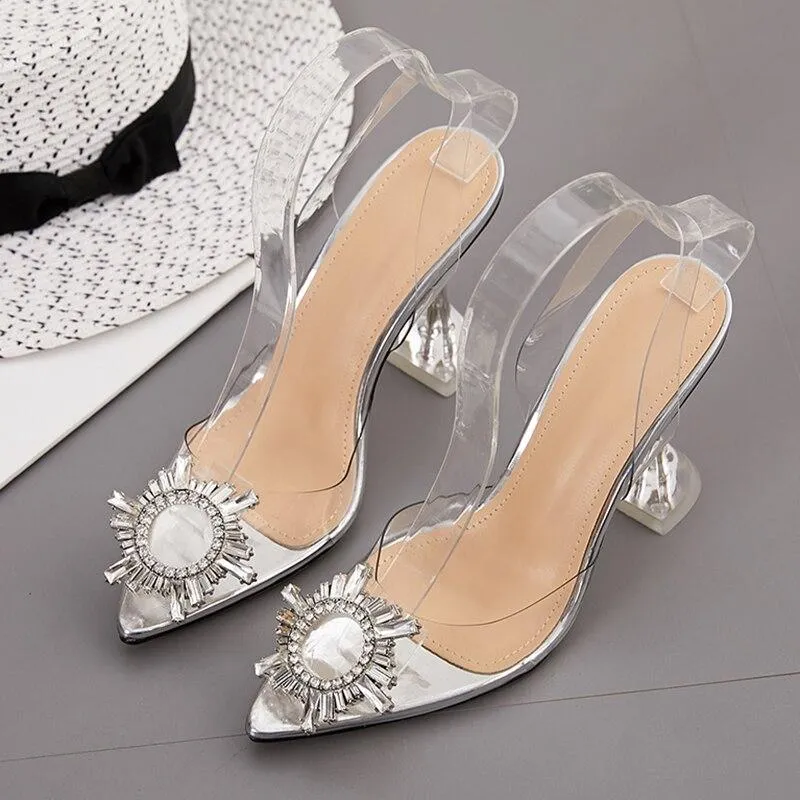 Multicolor High Heels Rhinestone Pumps