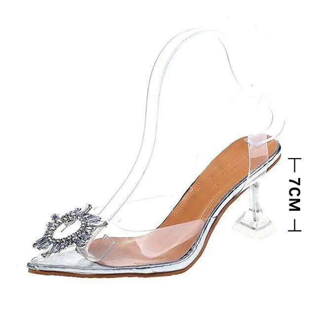 Multicolor High Heels Rhinestone Pumps