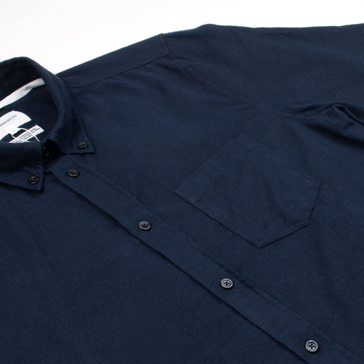 Norse Projects - Anton Brushed Flannel Shirt - Dark Navy