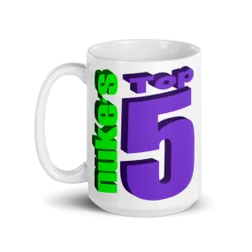 Nuke's Top 5 White Glossy Mug - 15oz TWO SIDED