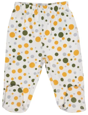 Organic Cotton Baby Pants Footed GOTS Certified Clothes (Dots)