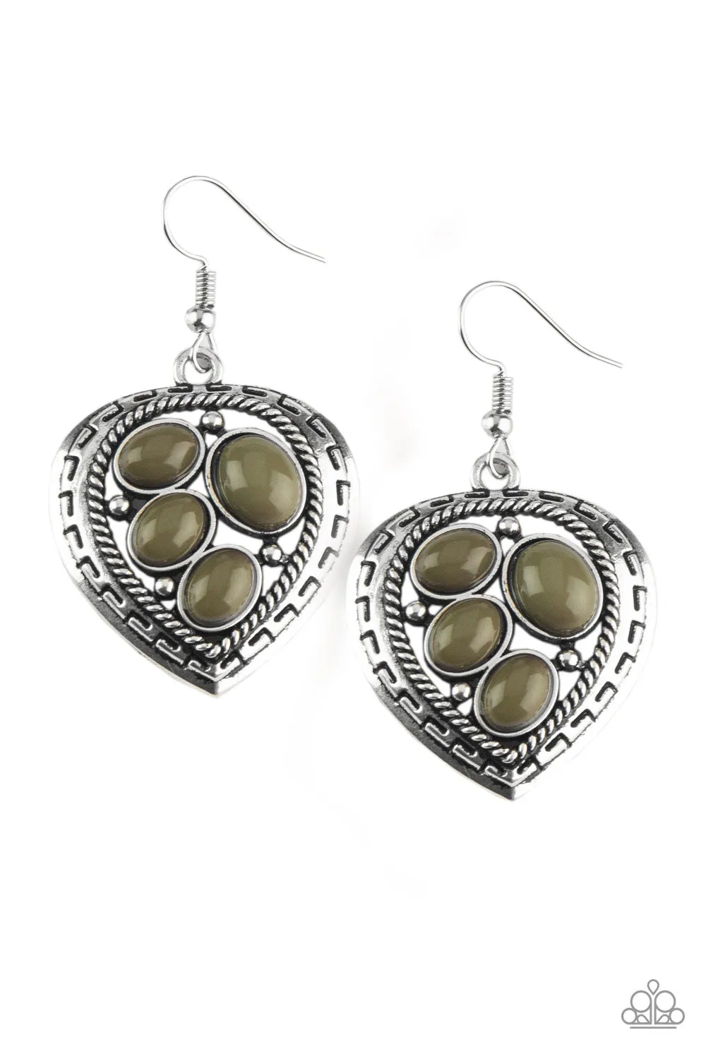 Paparazzi Earring ~ Wild Heart Wonder - Green