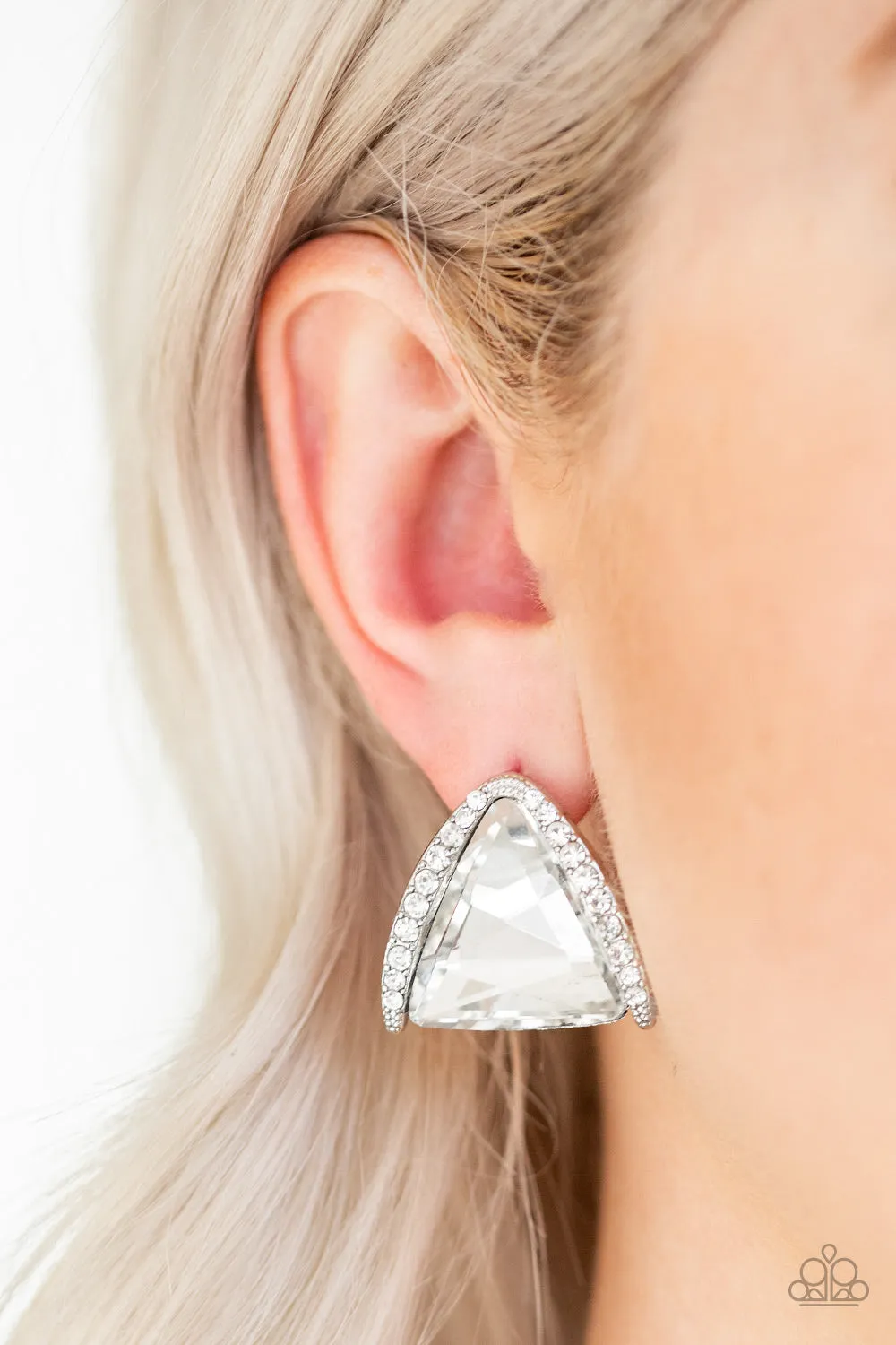 Paparazzi Exalted Elegance White Post Earrings