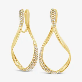 Pave Front Facing Hoop Earrings