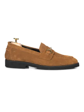 Penny Loafer Horsebit Buckle - Camel Suede Leather (Crepe Sole)