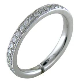 Platinum Diamond Eternity Band Ring with Milgrain