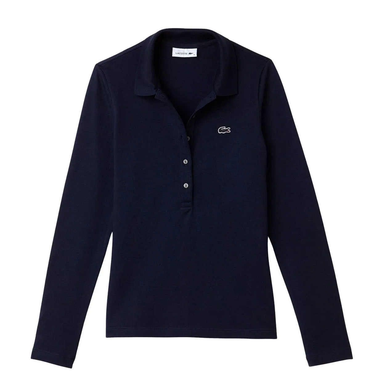 Polo Donna Lacoste Maniche Lunghe Slim Fit Blu Navy