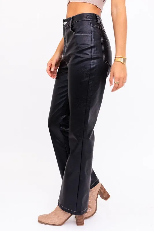 PU Leather Pants by LE LIS