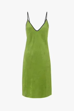 Pyjama Slip Dress In Olive