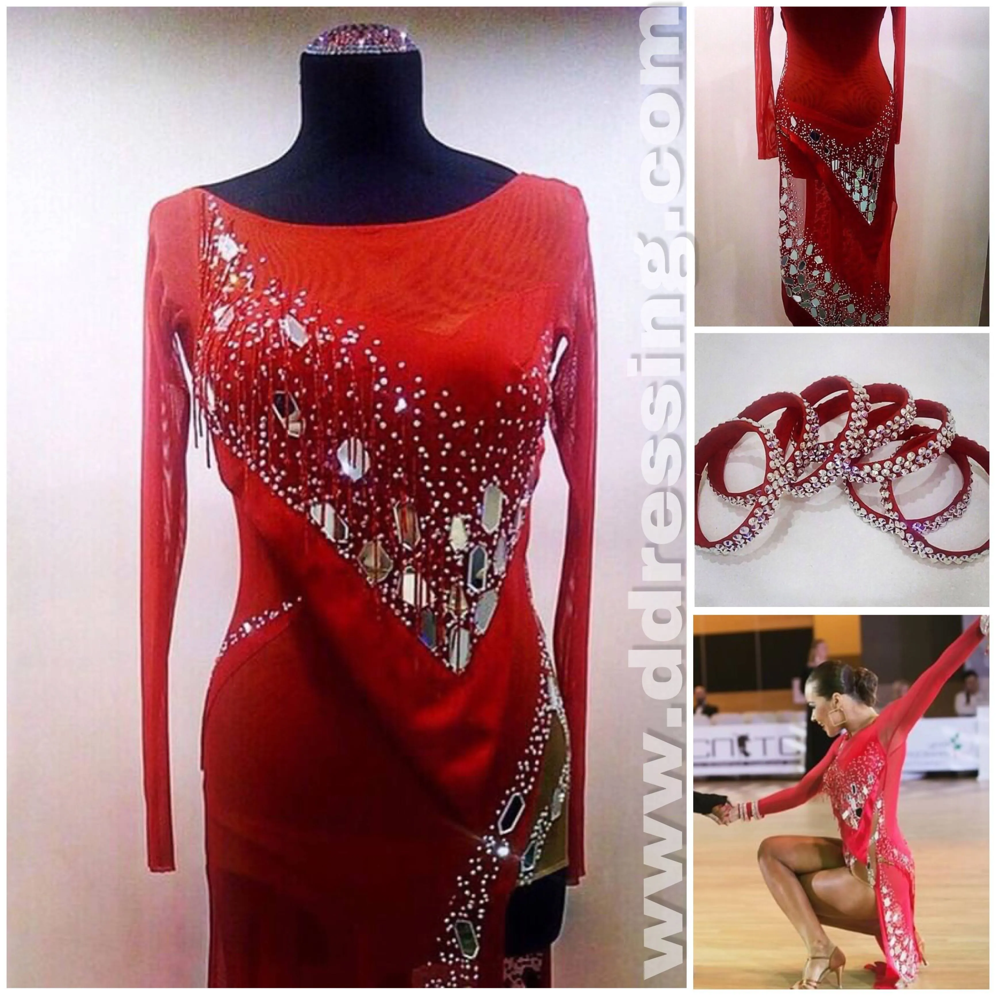 Red Latin Dress by Art-Master For Sale