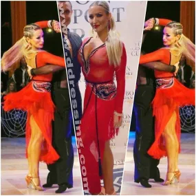 Red See Through Latin Dress