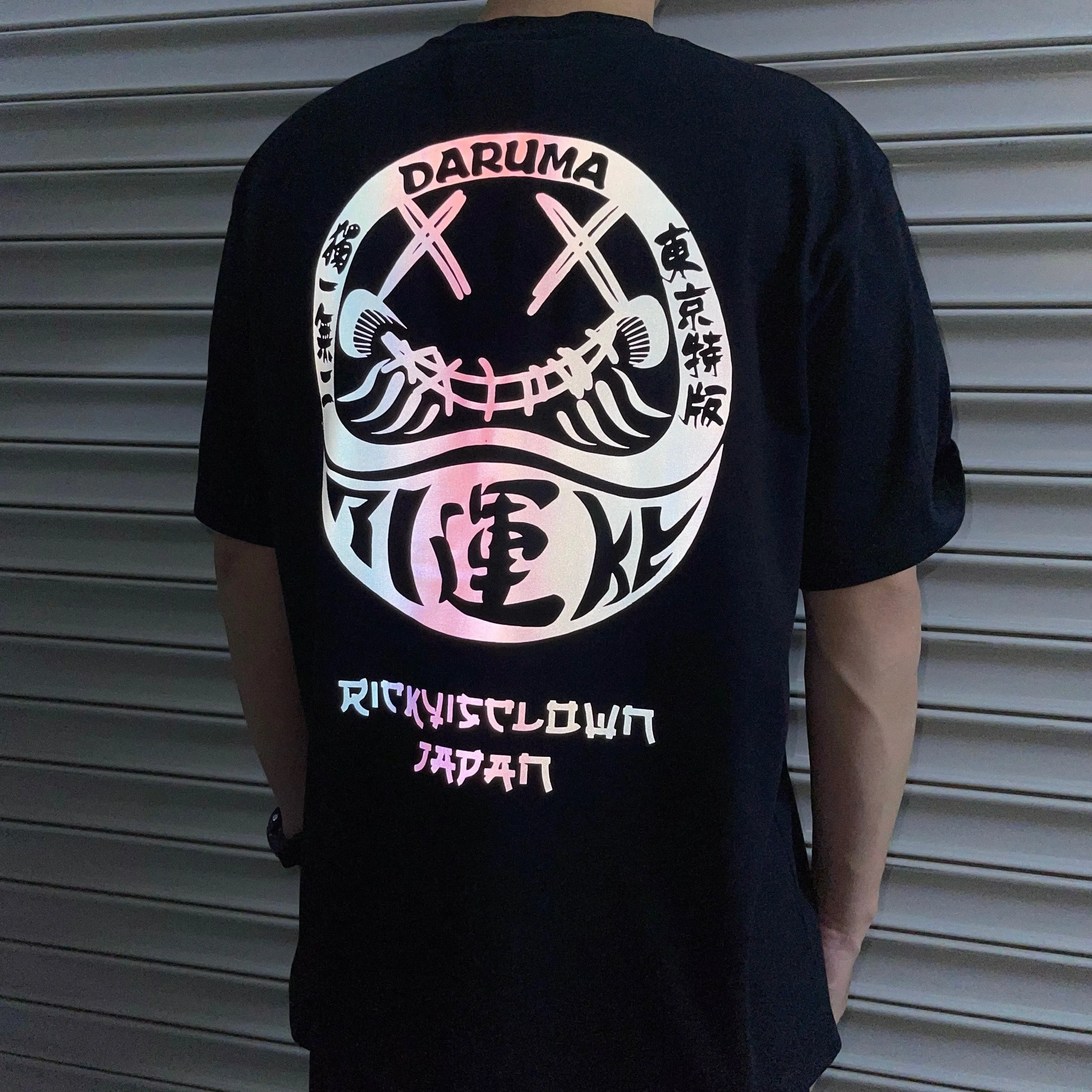 RICKYISCLOWN JAPAN  Lucky Daruma Laser Reflective Tee Black [R11220810C-D7]