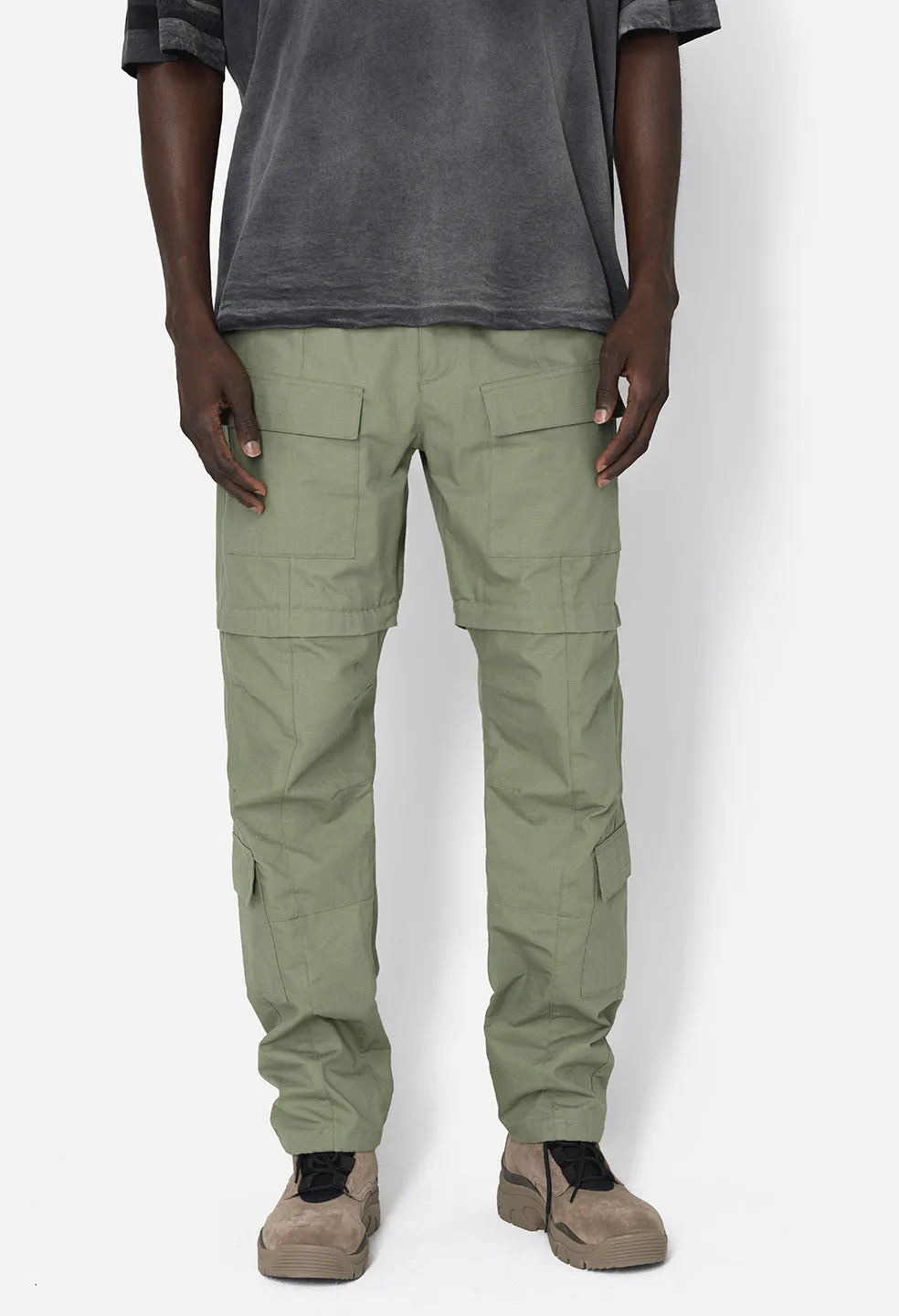 Rip Stop Zip Cargo Pant / Olive