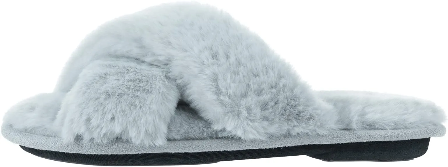 RockDove Women's X-Band Faux Fur Slide Slipper