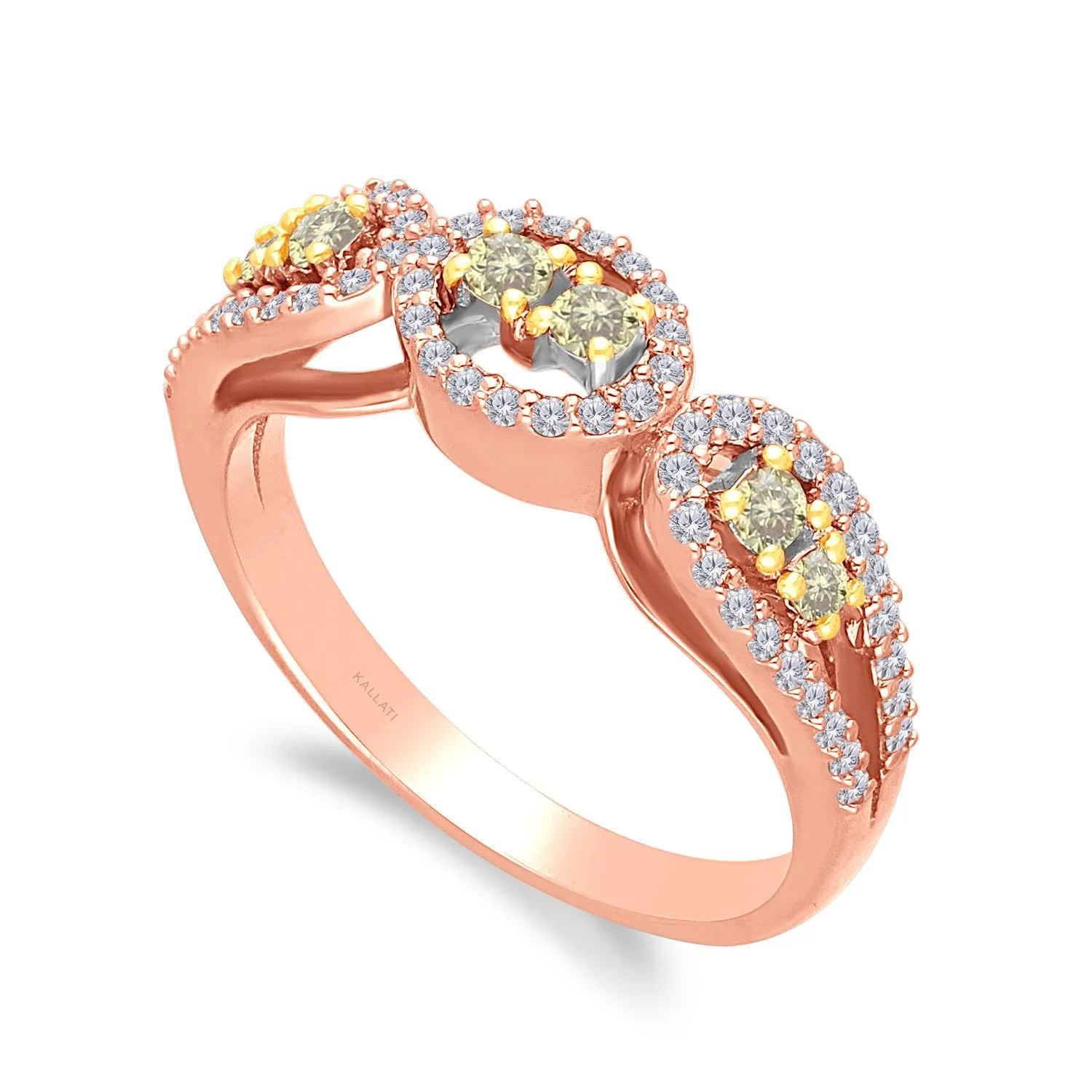 Rose Gold Yellow & White Diamond Eternal Ring