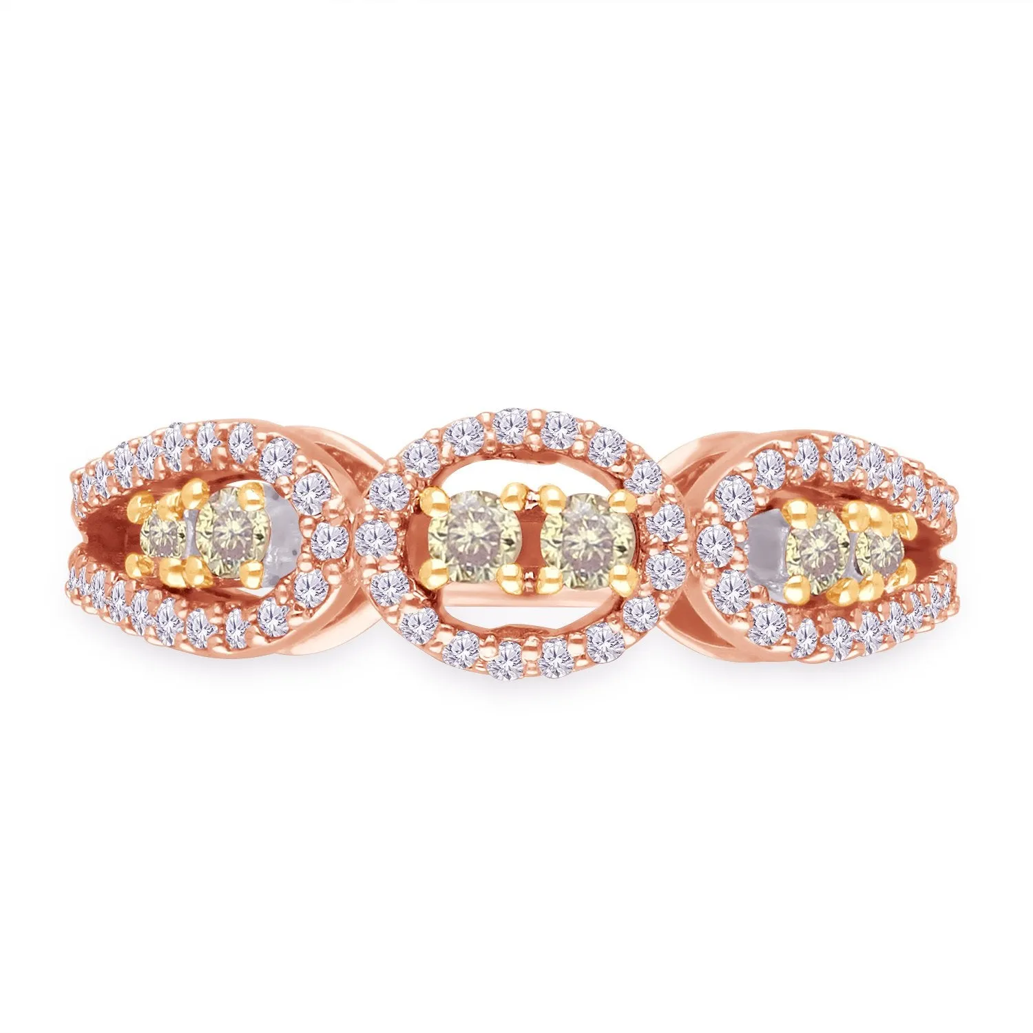 Rose Gold Yellow & White Diamond Eternal Ring