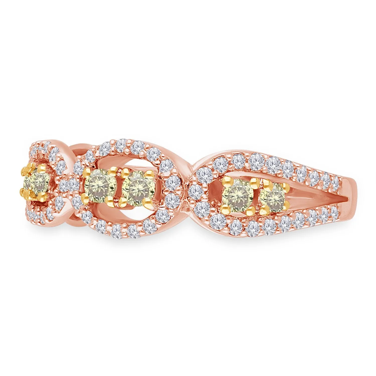 Rose Gold Yellow & White Diamond Eternal Ring