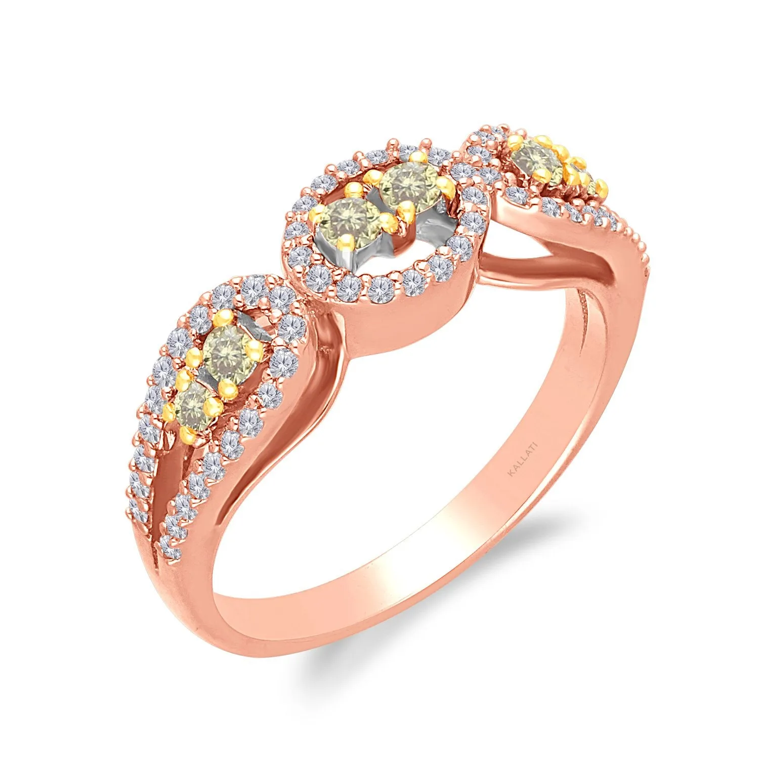 Rose Gold Yellow & White Diamond Eternal Ring