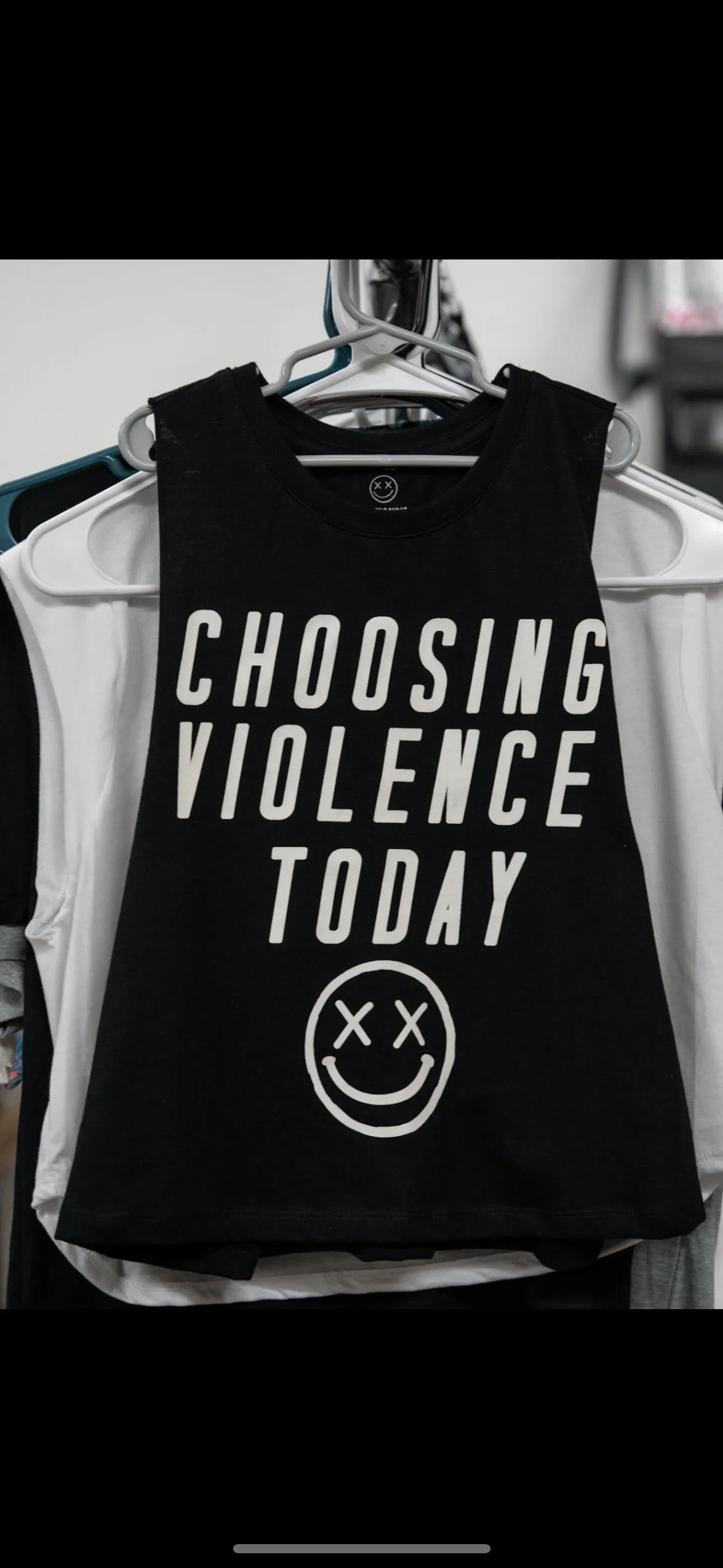 Salty Savage Ladies "CHOOSING VIOLENCE TODAY" Flowy Crop Tank