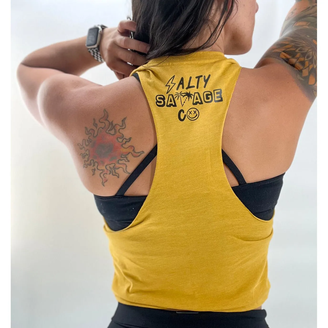 Salty Savage Ladies "CHOOSING VIOLENCE TODAY" Flowy Crop Tank