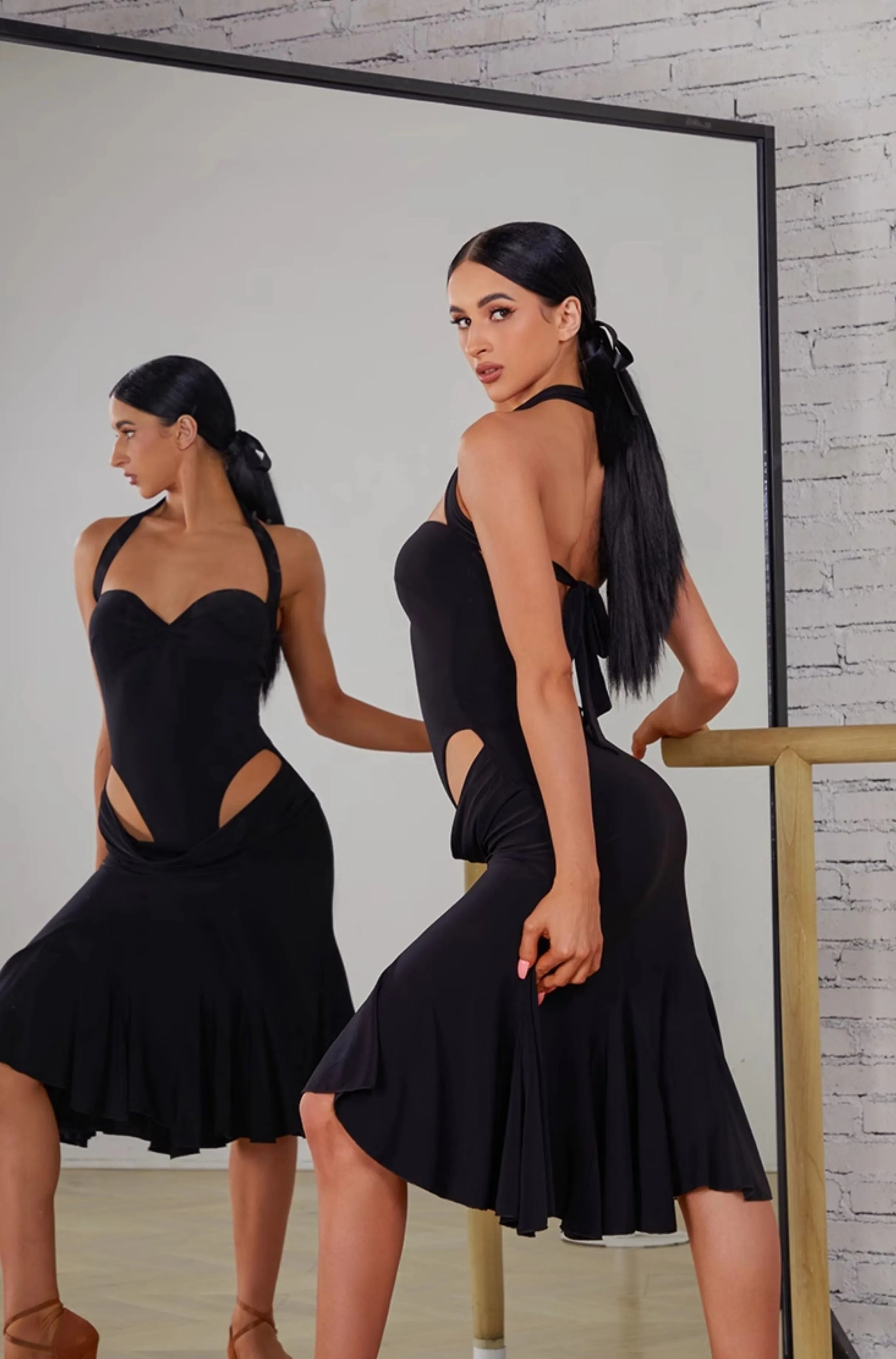 Seductive Black Practice Dance Wear | 2405