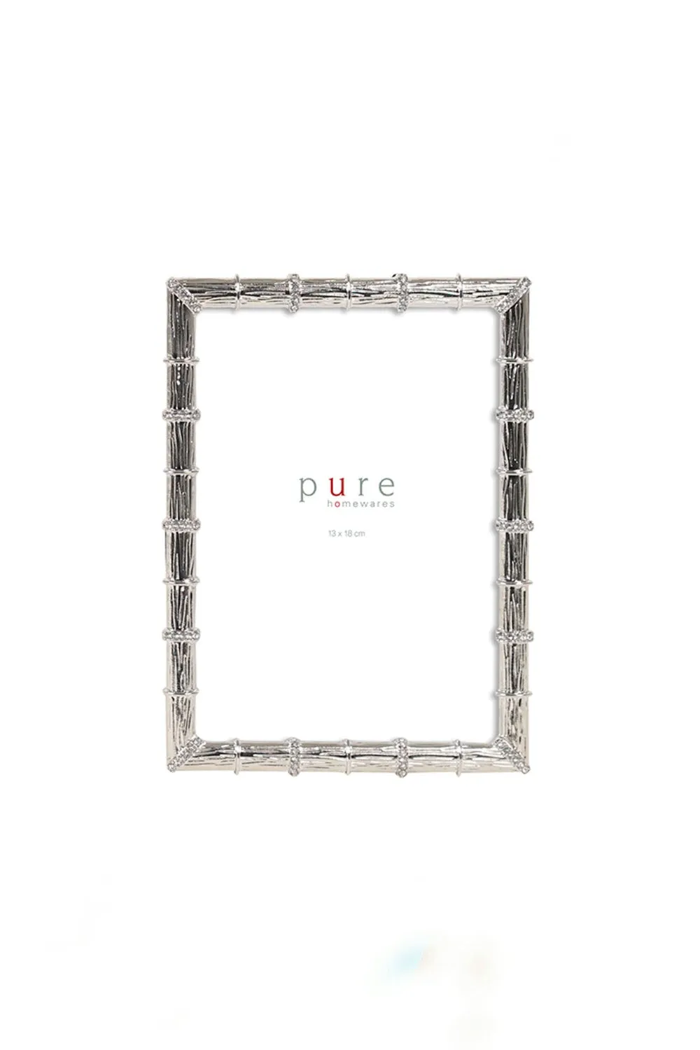 SILVER BAMBOO & JEWEL PHOTO FRAME MEDIUM