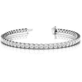 Single Row Prong Set Round Diamond Tennis Bracelet 11.27 Carat 14K White Gold