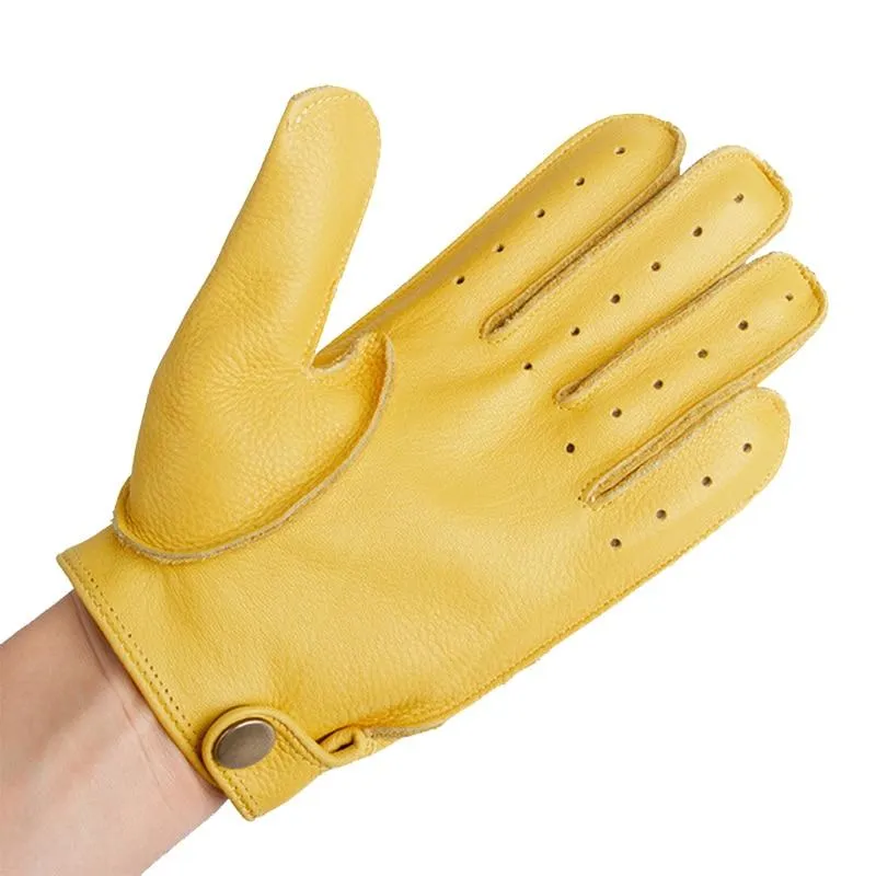 Spring Autumn Mens Genuine Leather Gloves Full Finger Breathable Cowhide Motorcycle Gloves For Men Workout Driving Gloves NR49