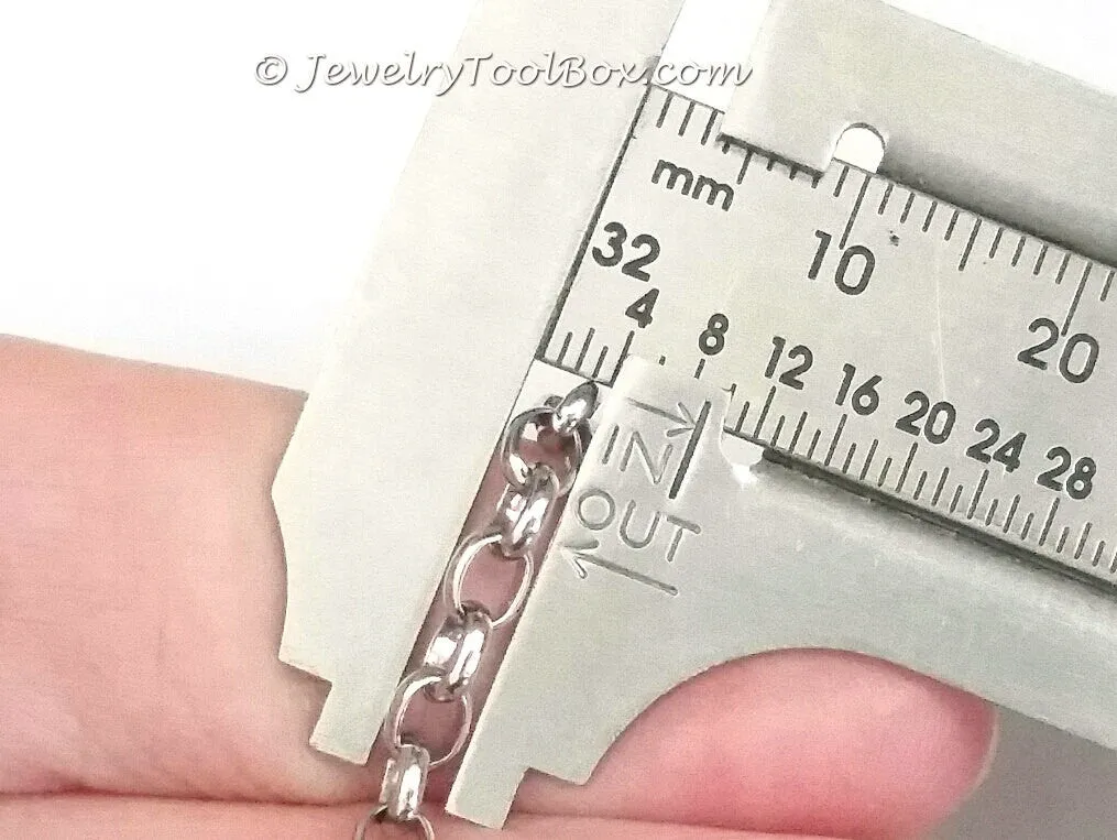 Stainless Steel Rolo Style Jewelry Chain, Soldered Closed Links, 3.5x4.5mm, Lot Size 30 Ft, #1920