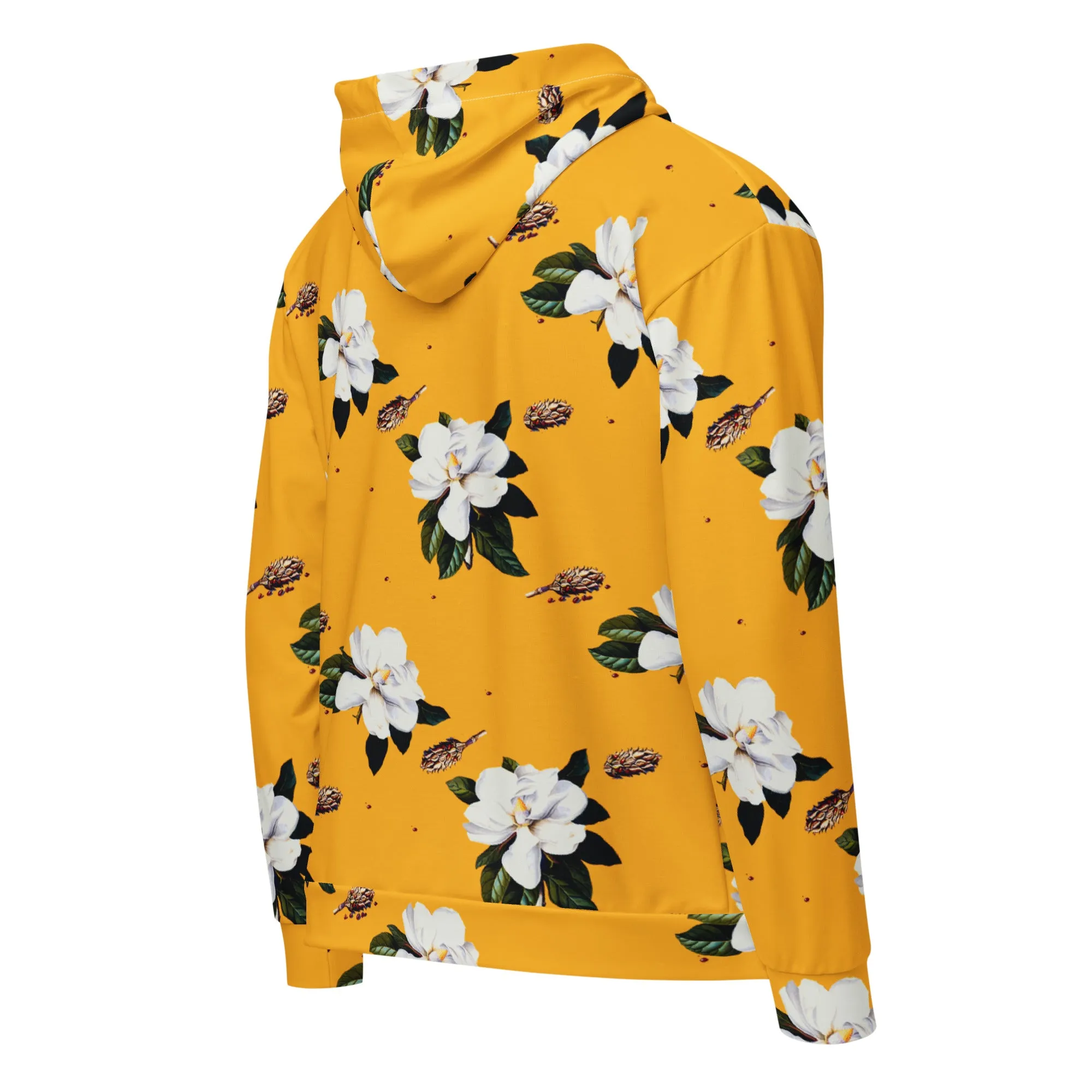 Sweet Magnolia on Saffron Unisex zip hoodie