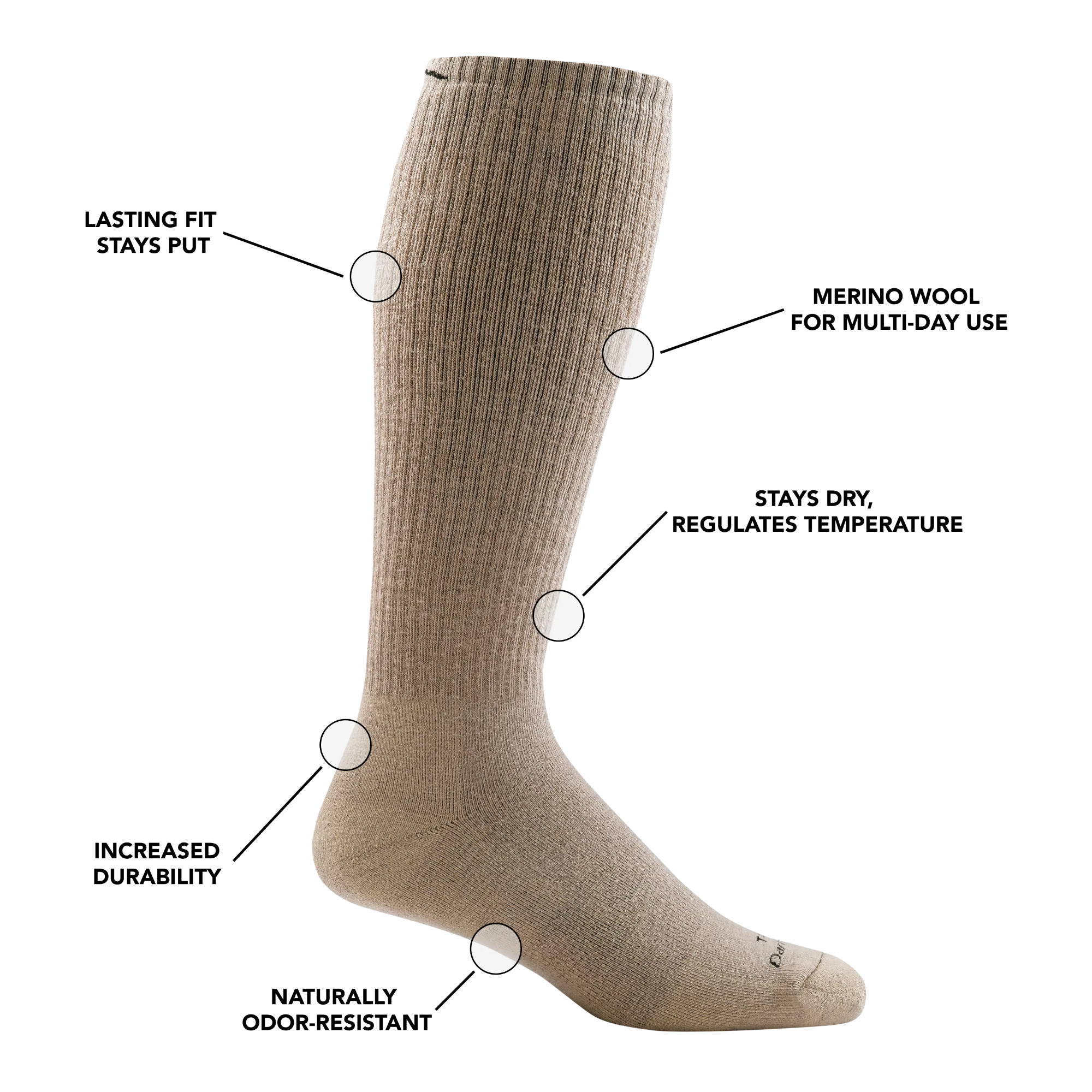 T4050 Over-the-Calf Heavyweight Tactical Sock with Full Cushion