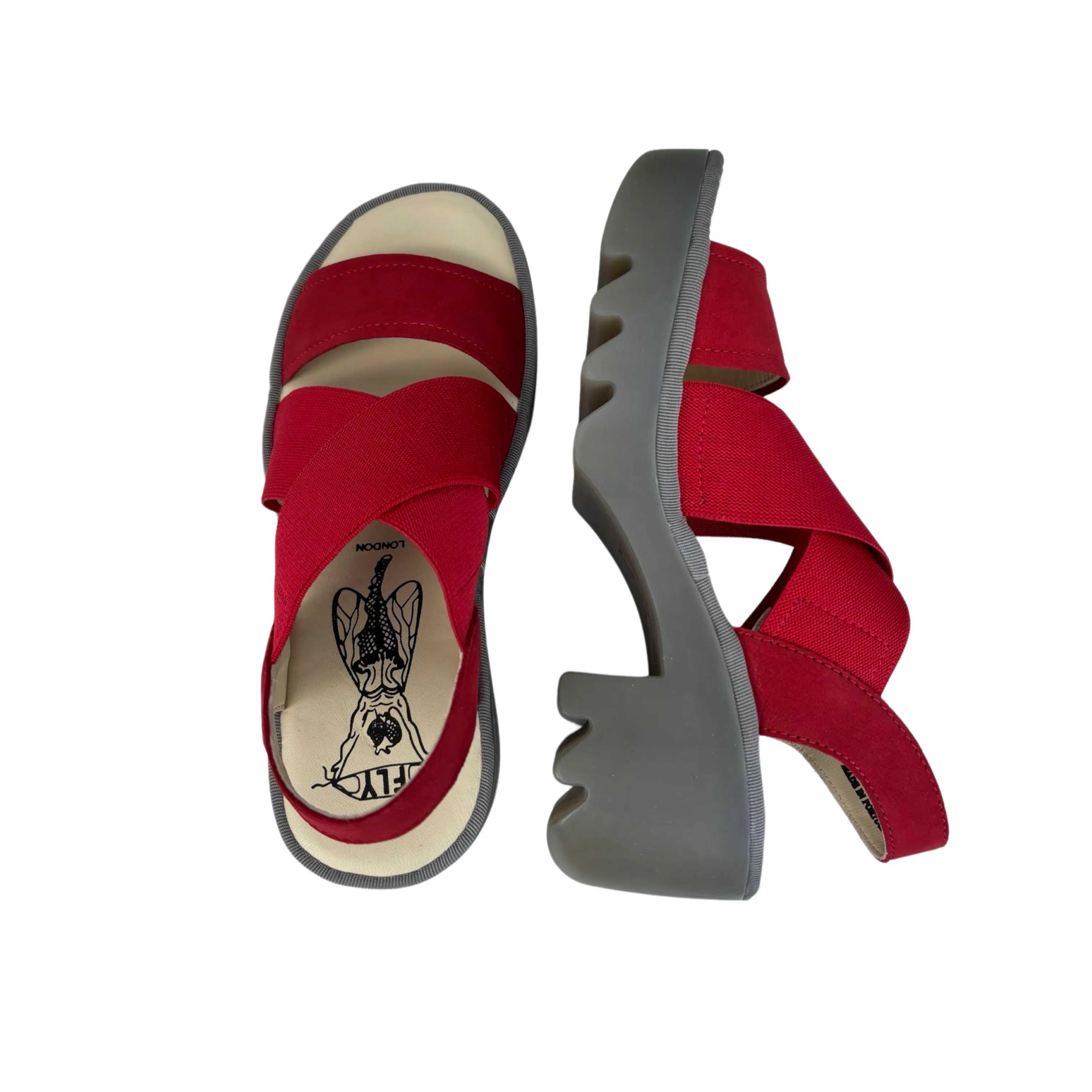 TAJI502 Lipstick Red Crossover Sandal