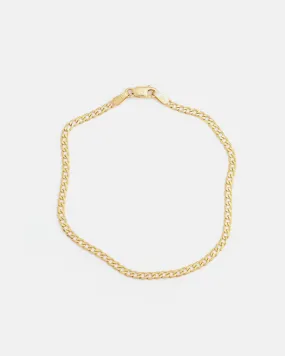 Thin Curb Bracelet in Yellow Gold