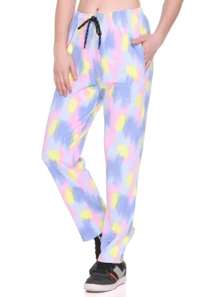 Tie-Dye Night Pajamas For Women - Blue & Pink