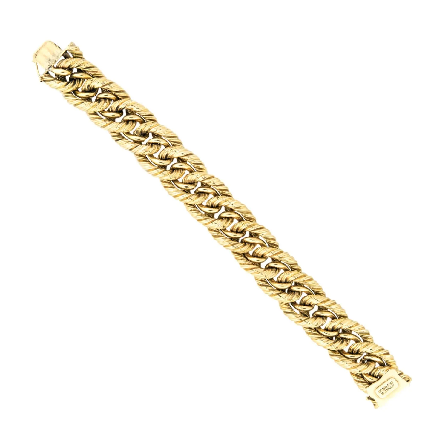 TIFFANY & CO. Vintage 18k Gold Twisted Curb Chain Bracelet 57.0dwt