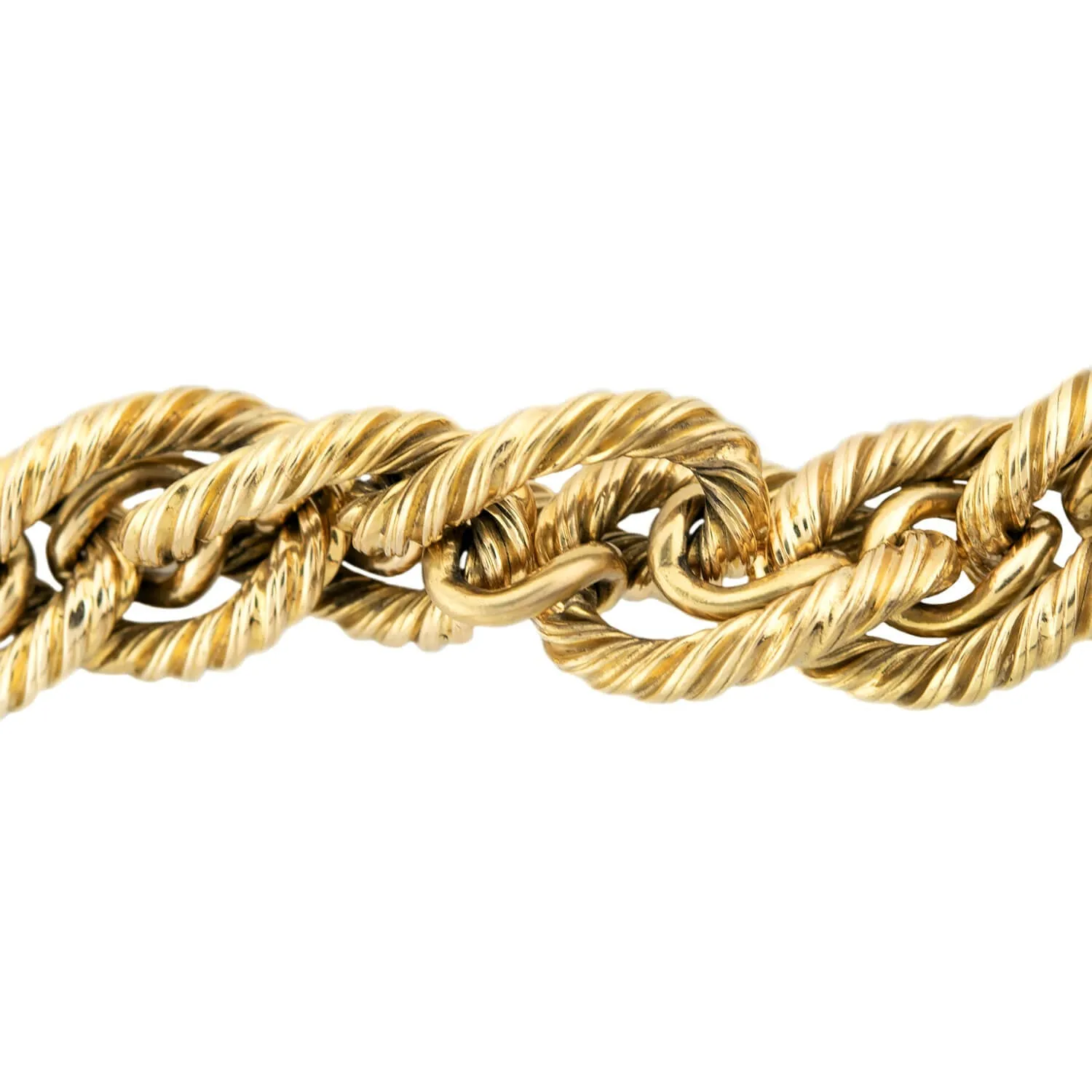 TIFFANY & CO. Vintage 18k Gold Twisted Curb Chain Bracelet 57.0dwt