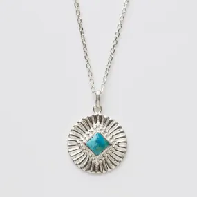 Turquoise Sunray Coin Necklace