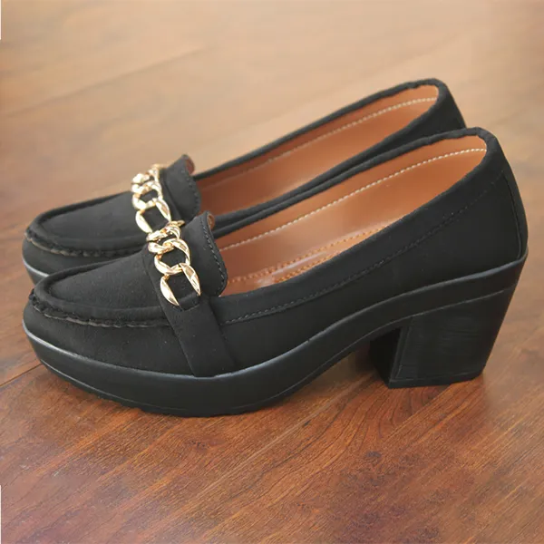 Wedges Heel Black Pumps for women