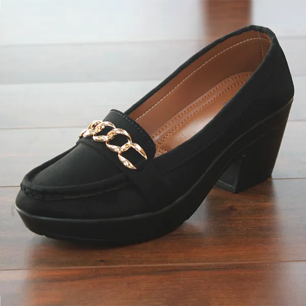 Wedges Heel Black Pumps for women