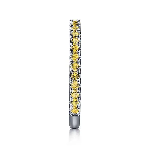 White Gold Yellow Sapphire Stackable Ring