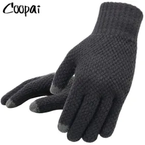 Winter Men Knitted Gloves Touch Screen High Quality Male Mitten Thicken Warm Wool Cashmere Solid Men Business Gloves Autumn