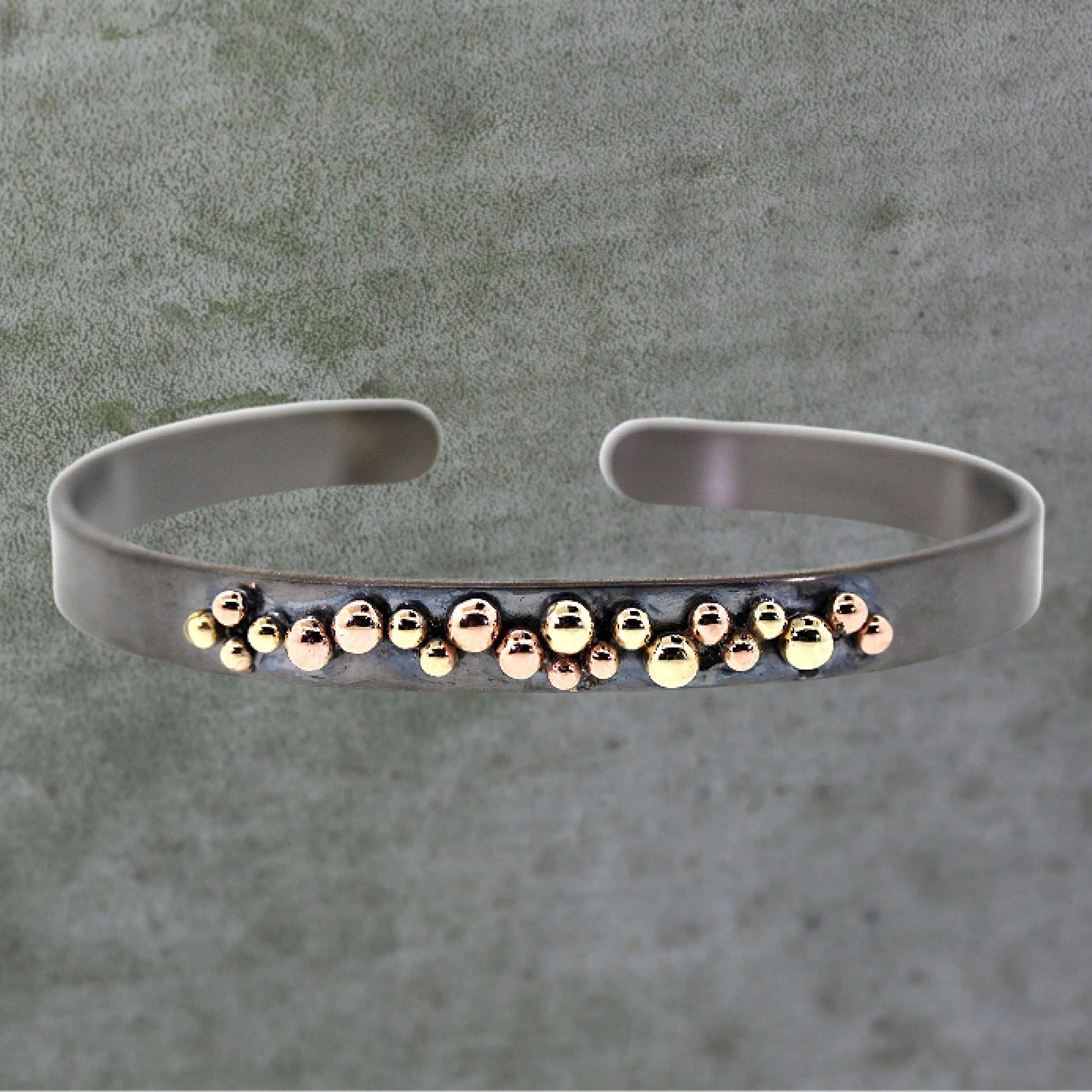 Yellow & Rose Gold Cluster Cuff Bracelet