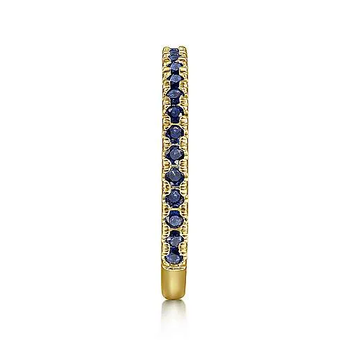 Yellow Gold Blue Sapphire Stackable Ring