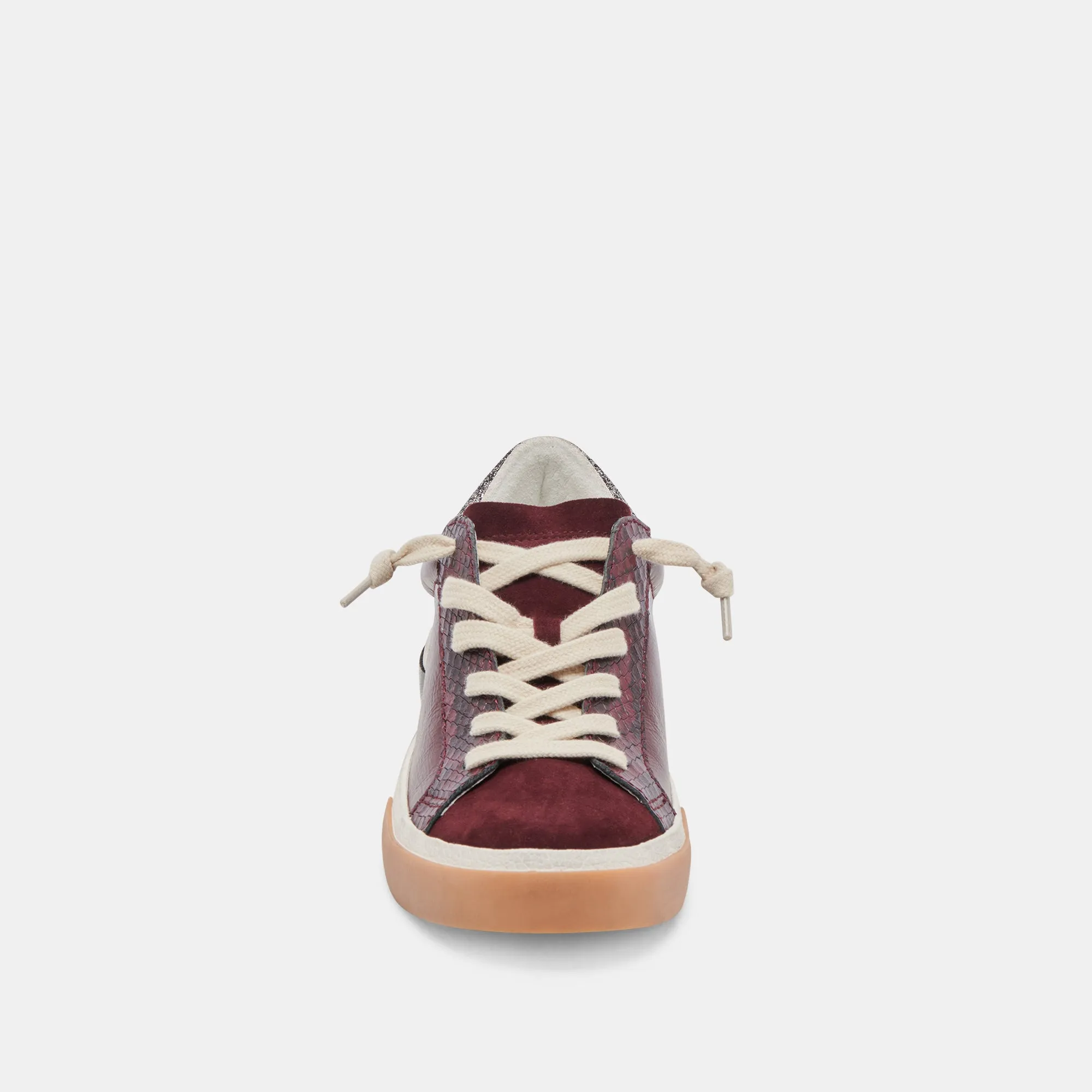 ZINA SNEAKERS BURGUNDY CRINKLE PATENT