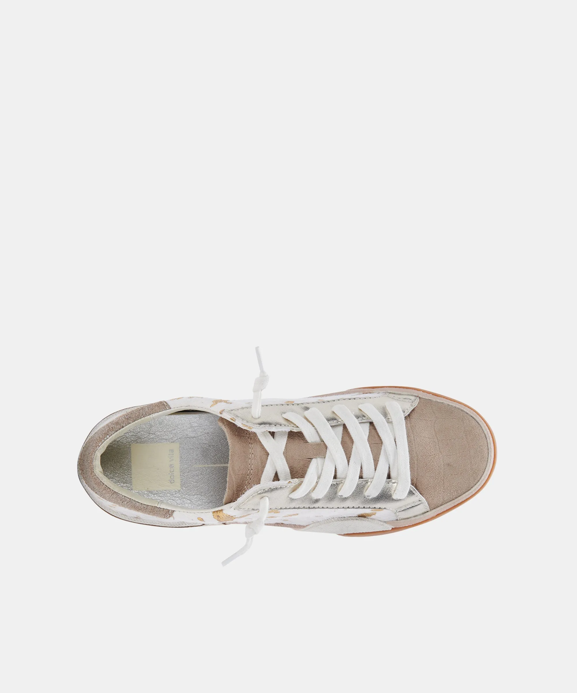 ZINA SNEAKERS SILVER GOLD METALLIC CALF HAIR re:vita