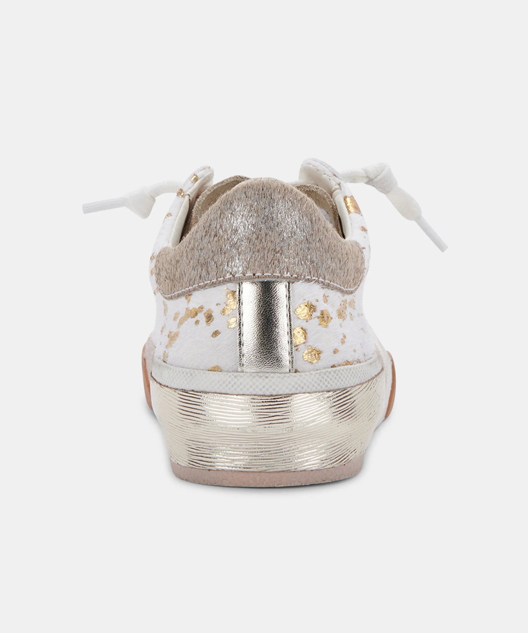 ZINA SNEAKERS SILVER GOLD METALLIC CALF HAIR re:vita