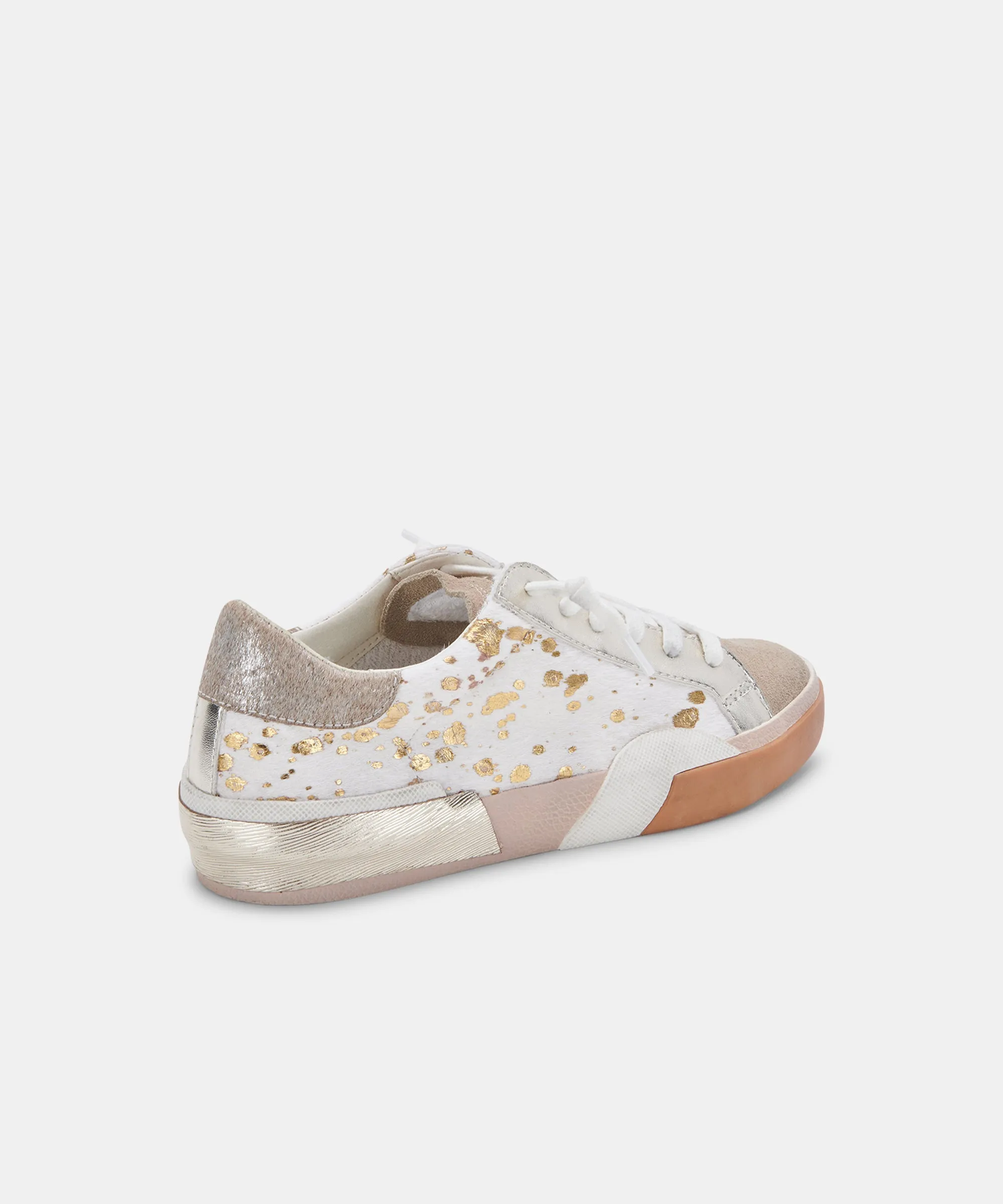 ZINA SNEAKERS SILVER GOLD METALLIC CALF HAIR re:vita